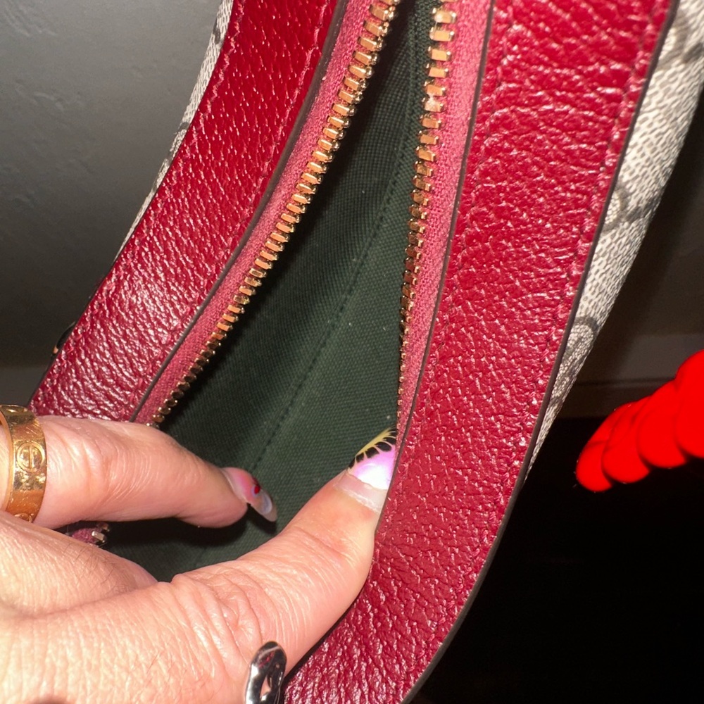 Gucci Ophidia Beige and Burgundy Shoulder Bag - Picture 9 of 11